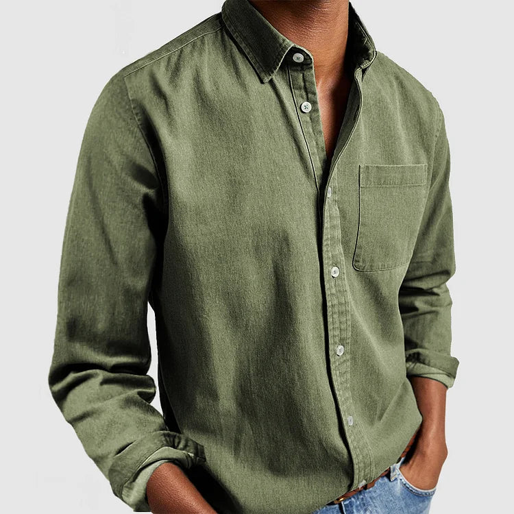 Men’s Premium Linen-Blend Button-Up Shirt