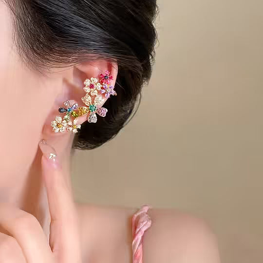 Women’s Colourful Floral Statement Earrings