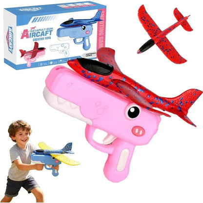Kids DinoFly Foam Plane Launcher Toy Set