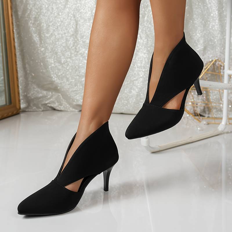 Women’s Pointed Toe Cut-Out Stiletto Court Heels