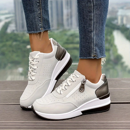 Women’s Comfortable Side-Zip Thick-Sole Trainers