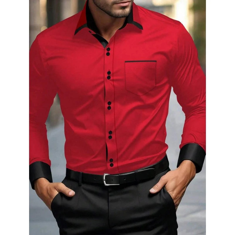 Men's Colour-Block Tailored Shirt