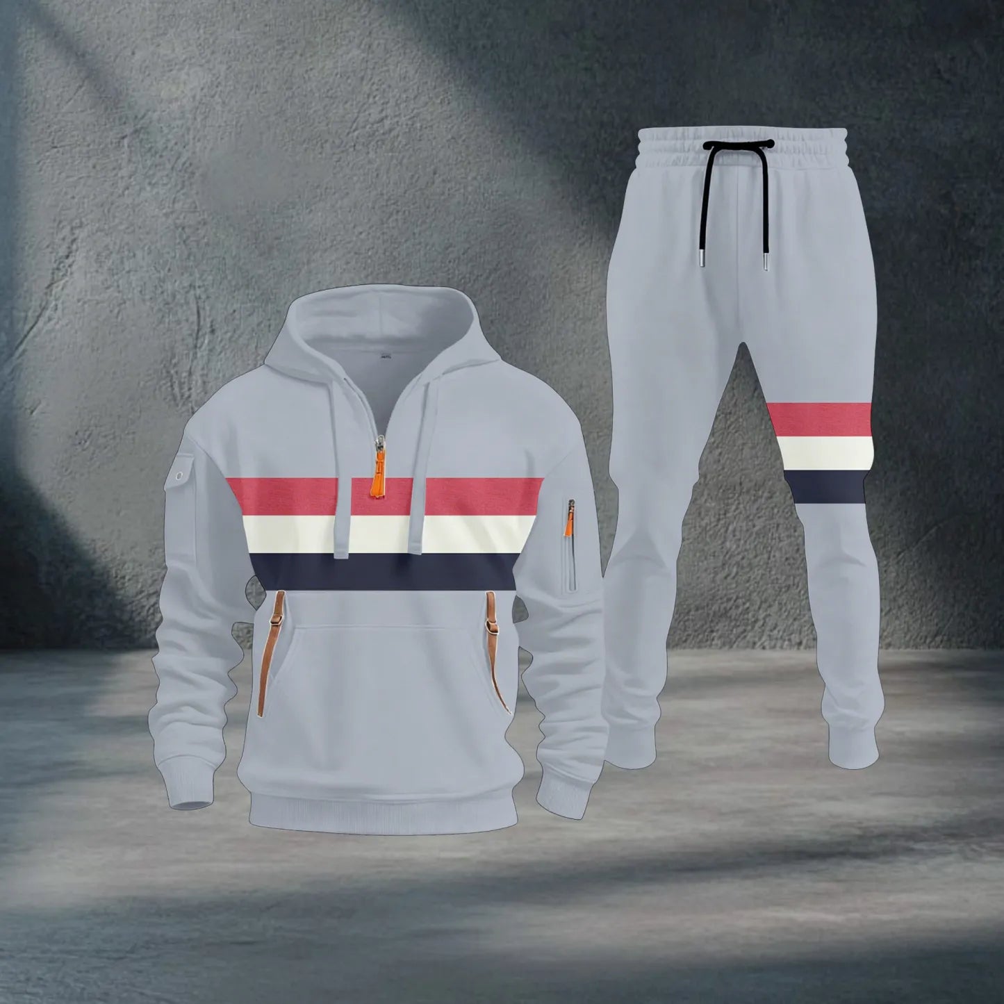 Men’s Colour-Block Hoodie and Jogger Set