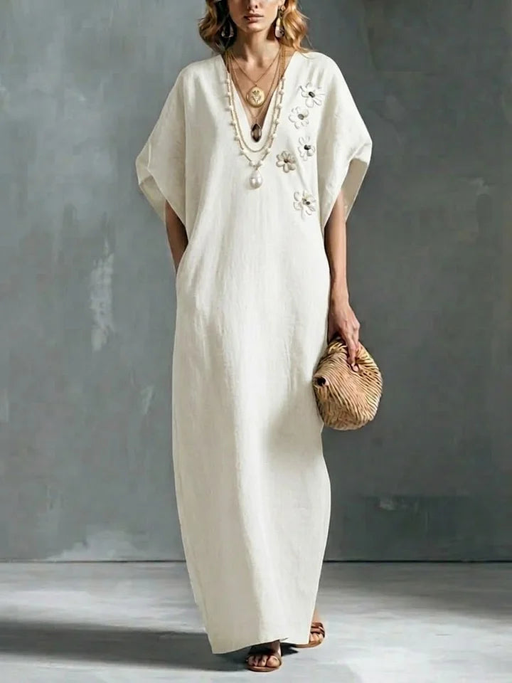 Women’s Loose Linen and Cotton Maxi Dress