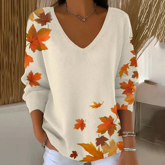 Knitted sweatshirt with long sleeves