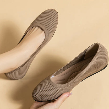 Breathable Knitted Pointed Toe Sandals