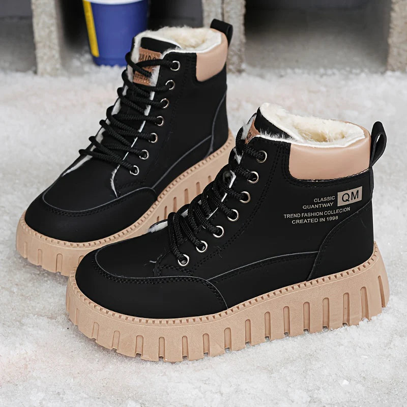 Women’s Warm-Lined Supportive Leather-Look Ankle Boots