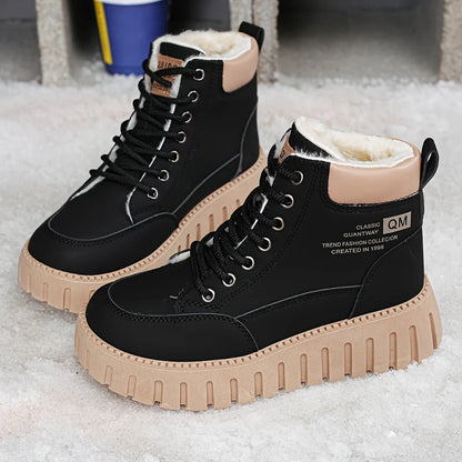 Women’s Warm-Lined Supportive Leather-Look Ankle Boots