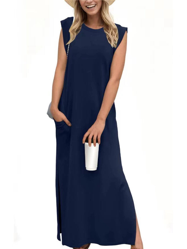 Women's Split Hem Cotton-Blend Casual Dress