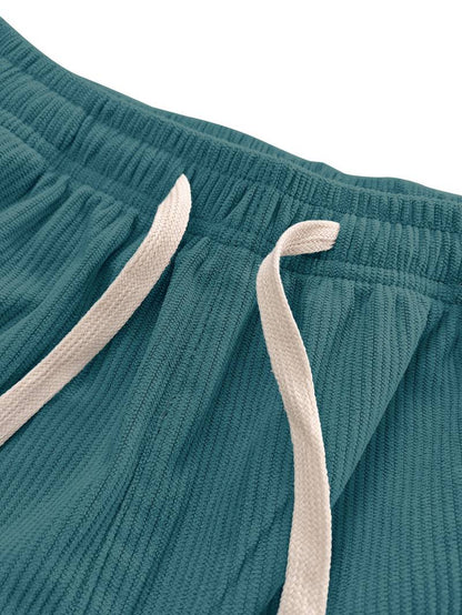 Women’s Relaxed Corduroy Drawstring Straight-Leg Trousers