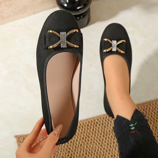 Women’s Bow Detail Fabric Ballet Flats