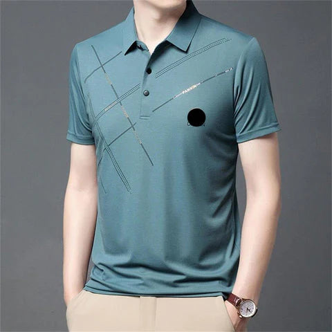 Men's Patterned Stretch Polo Shirt