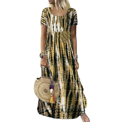 Women's Tie-Dye Print Maxi Dress