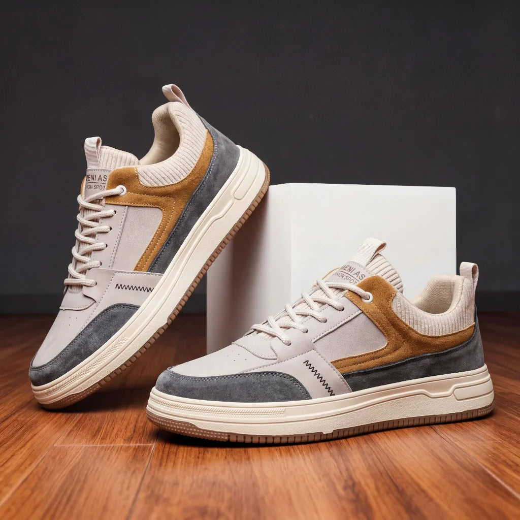 Men’s Colour-Block Lace-Up Trainers