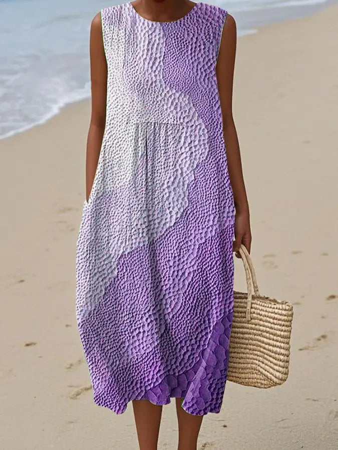 Women’s Ocean Breeze Sleeveless Summer Midi Dress