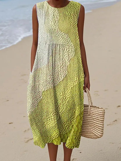 Women’s Ocean Breeze Sleeveless Summer Midi Dress