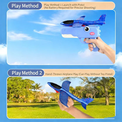 Kids DinoFly Foam Plane Launcher Toy Set