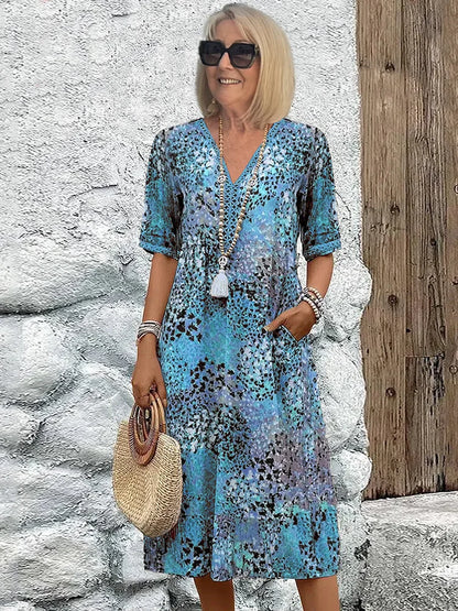 Women’s Abstract Animal Print Midi Dress