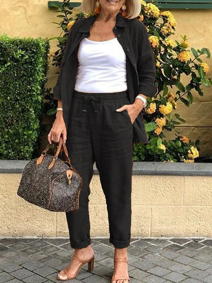 Women’s Cotton Linen Two-Piece Set