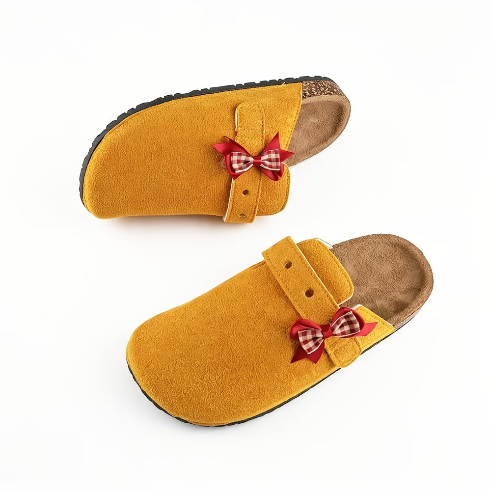 Women's Bow Detail Wide Toe Mules