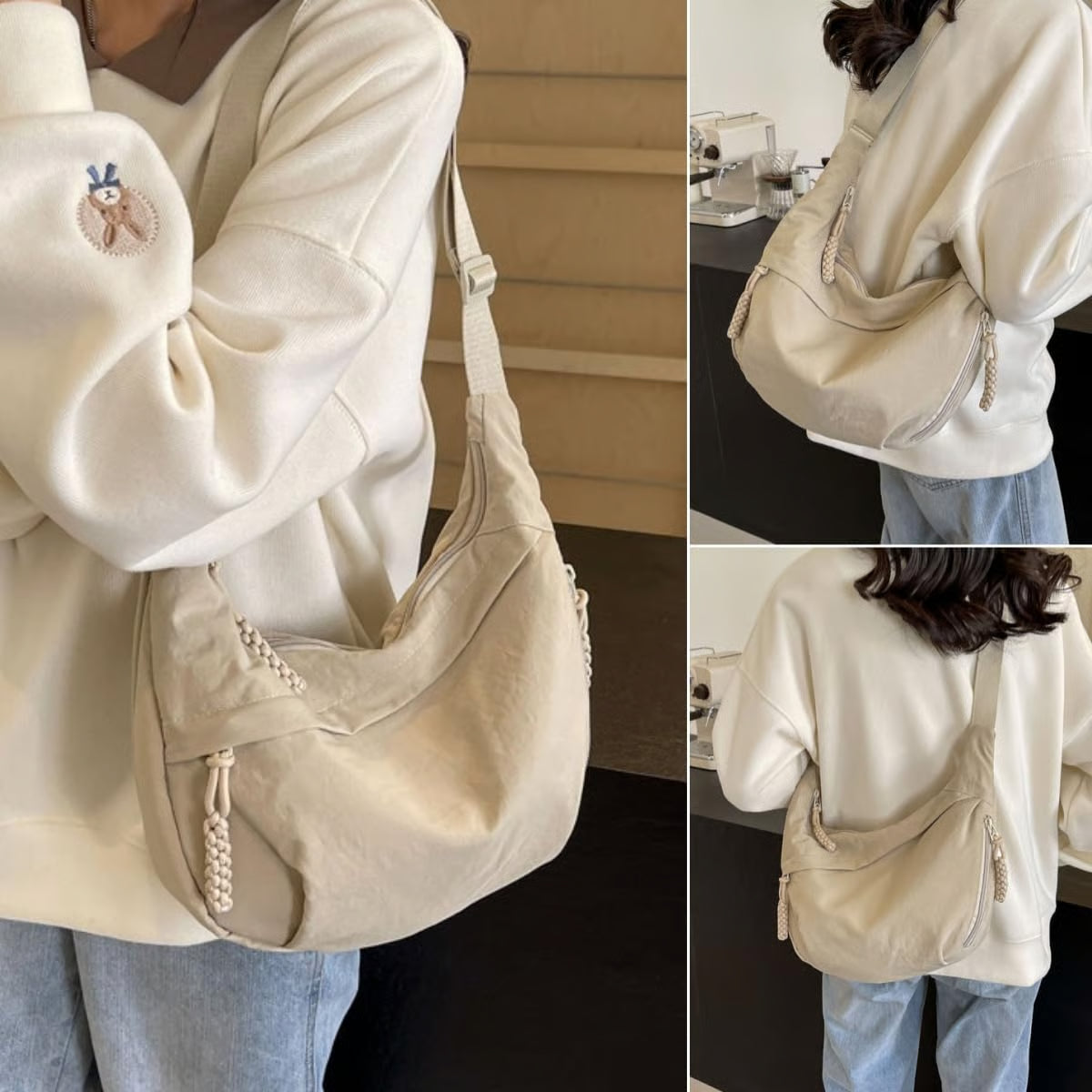 Women’s Multi-Pocket Nylon Crossbody Bag