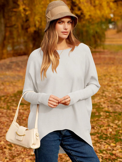 Women’s Ribbed Dolman Sleeve Knit Tunic Sweater