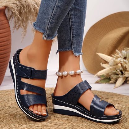 Elegant Hook & Loop Slippers - Arch Support & Breathable