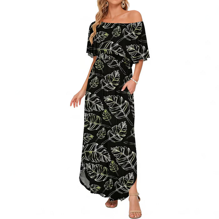 Women's Ruffle Off Shoulder Maxi Dress