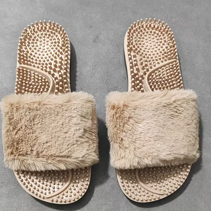 Women's Textured Footbed Cosy Slides