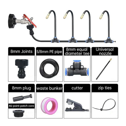 Adjustable Garden Mist Irrigation System Kit with Spray Nozzles
