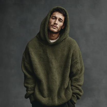 Men’s Relaxed Knit Hooded Pullover Jumper
