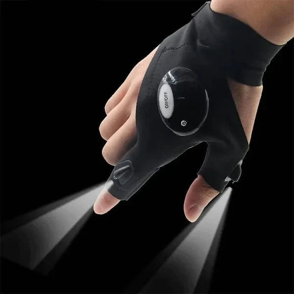 Hands-Free LED Work-Light Half-Finger Gloves