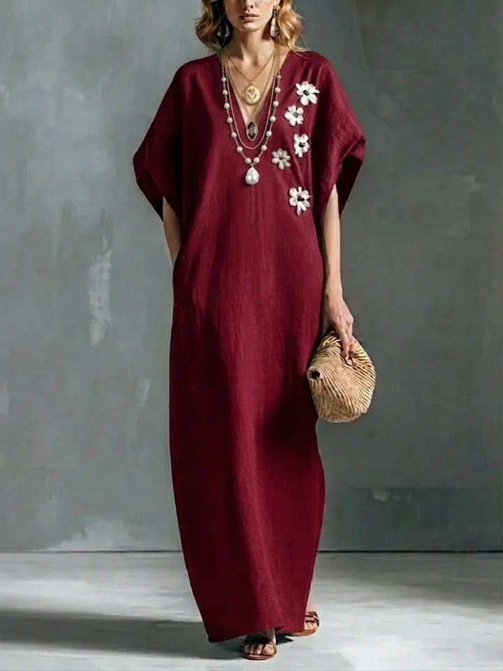 Women’s Loose Linen and Cotton Maxi Dress
