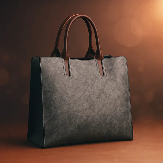 Vintage Oil-Finish Leather-Look Everyday Tote Bag