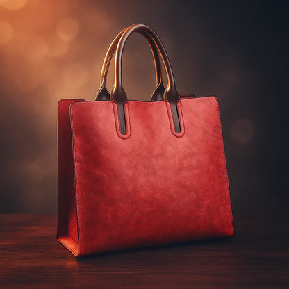 Vintage Oil-Finish Leather-Look Everyday Tote Bag