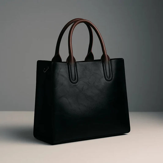 Vintage Oil-Finish Leather-Look Everyday Tote Bag