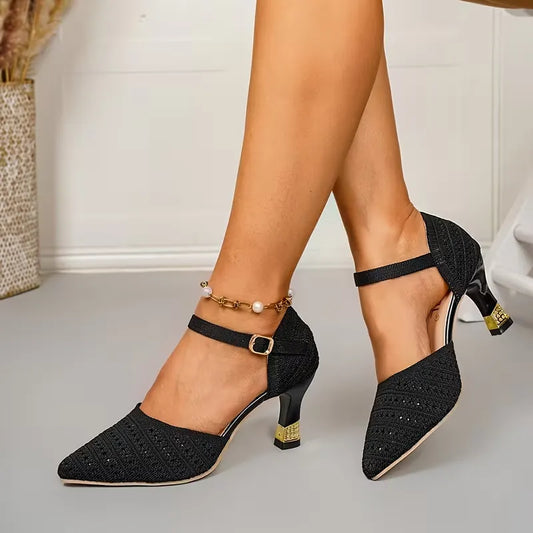 Women’s Knitted Minimalist High-Heel Support Sandals