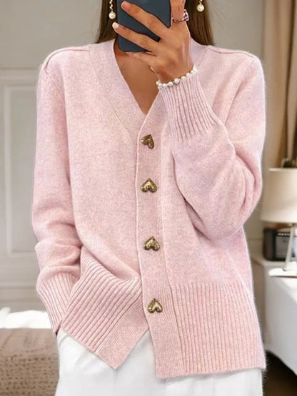 🔥Women's clothing for autumn/winter, solid colour, wool cardigan with buttons 🔥