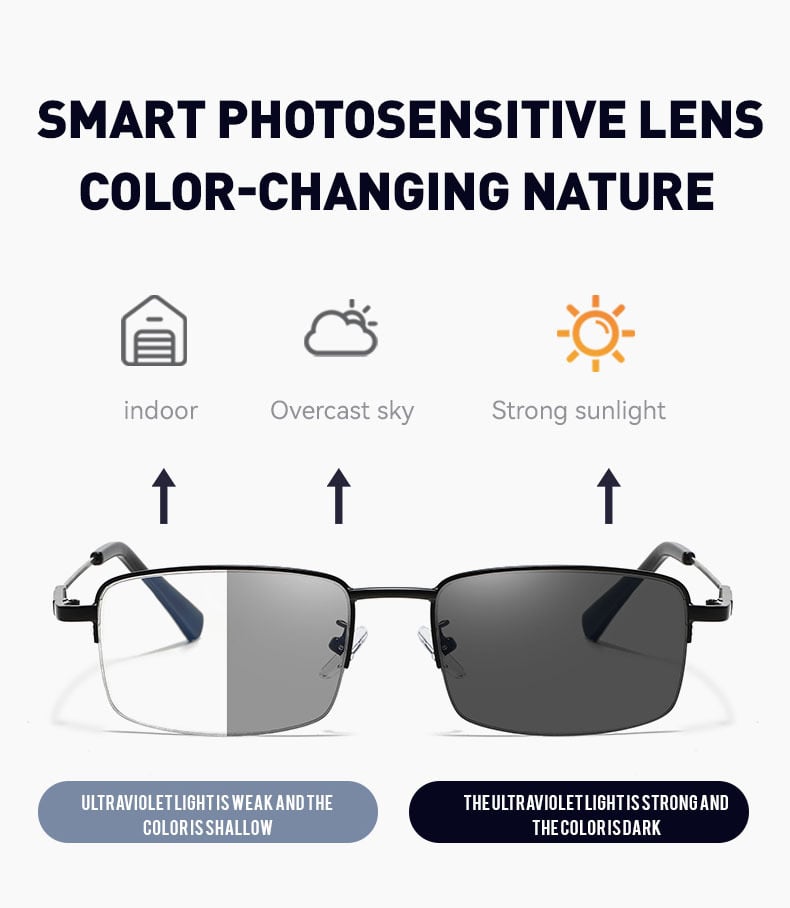 Ultra-Light Progressive Photochromic Reading Glasses