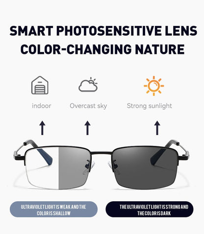 Ultra-Light Progressive Photochromic Reading Glasses