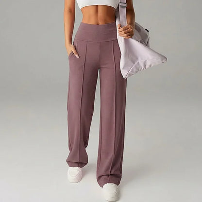 Women’s High Waist Straight Leg Wide Leg Trousers