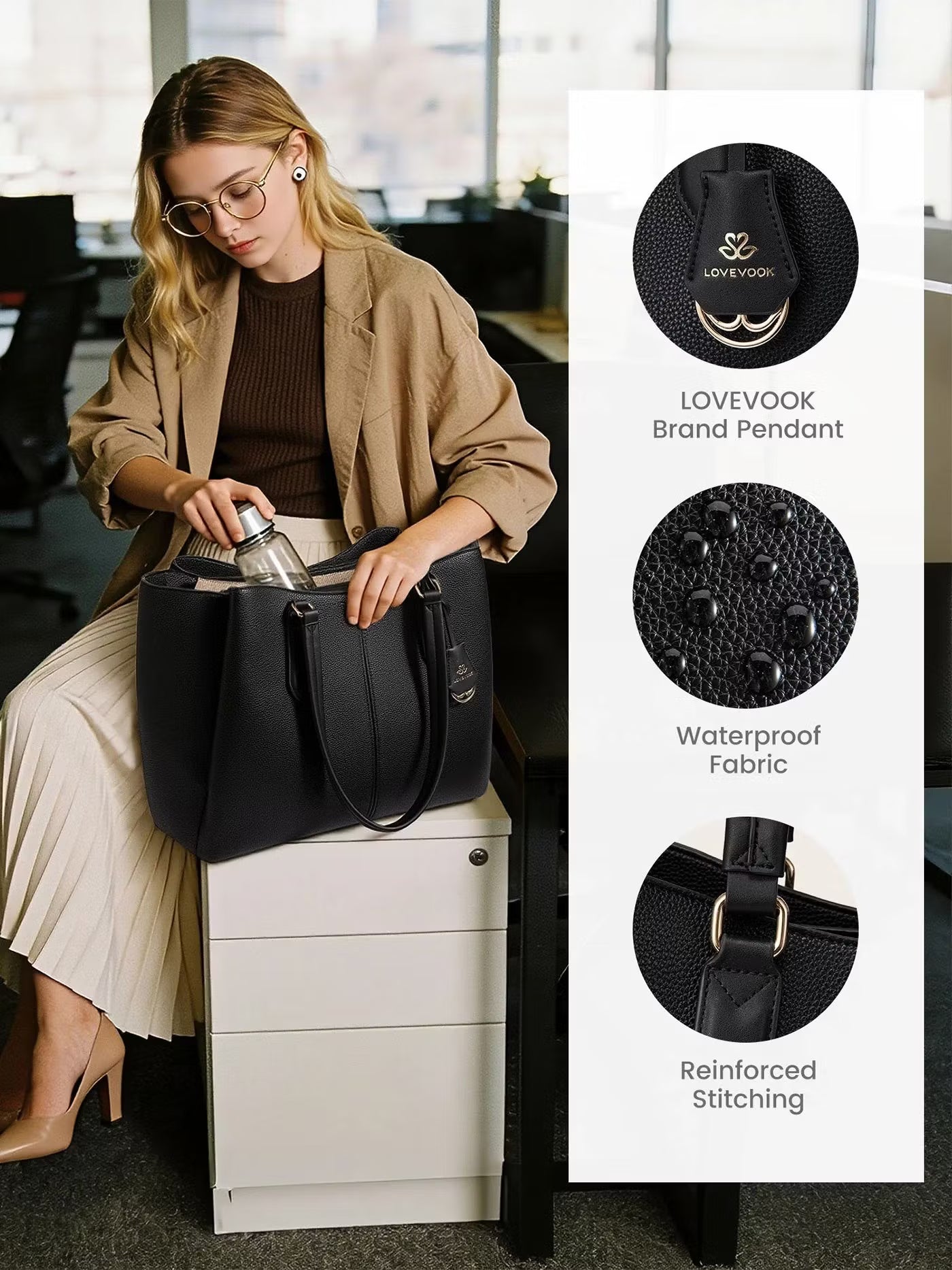 Women’s Multi-Compartment Laptop Tote Bag