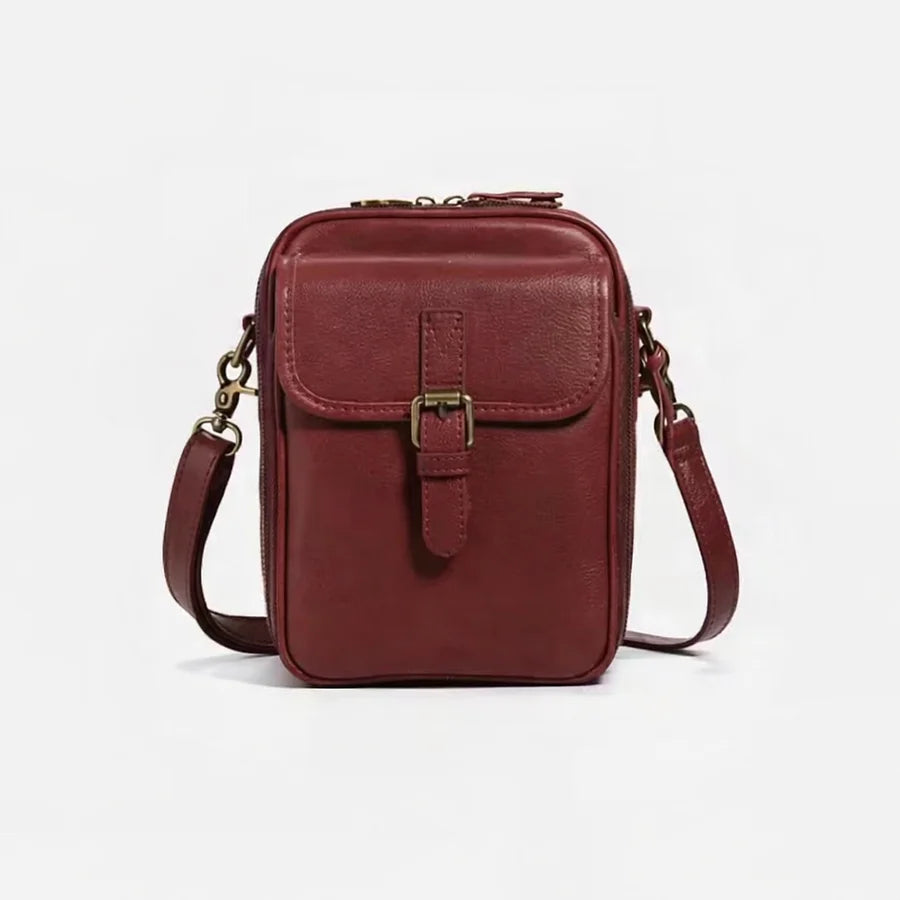 Women’s Compact Leather-Look Crossbody Handbag