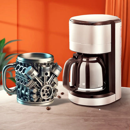 Stainless Steel Engine Block Coffee Mug