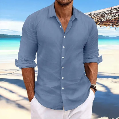 Men's Relaxed Long Sleeve Button Shirt