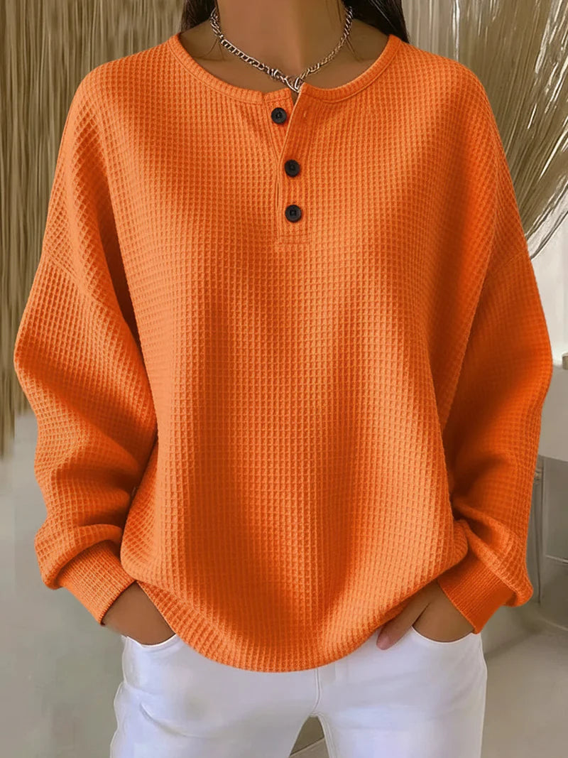 Women’s Textured Button-Collar Top