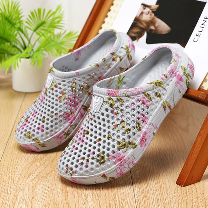 Women's Floral Print Ventilated Clog Slides
