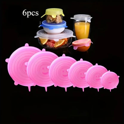Set of 6 Reusable Silicone Stretch Lids