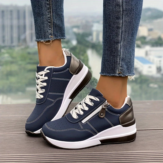 Women’s Comfortable Side-Zip Thick-Sole Trainers