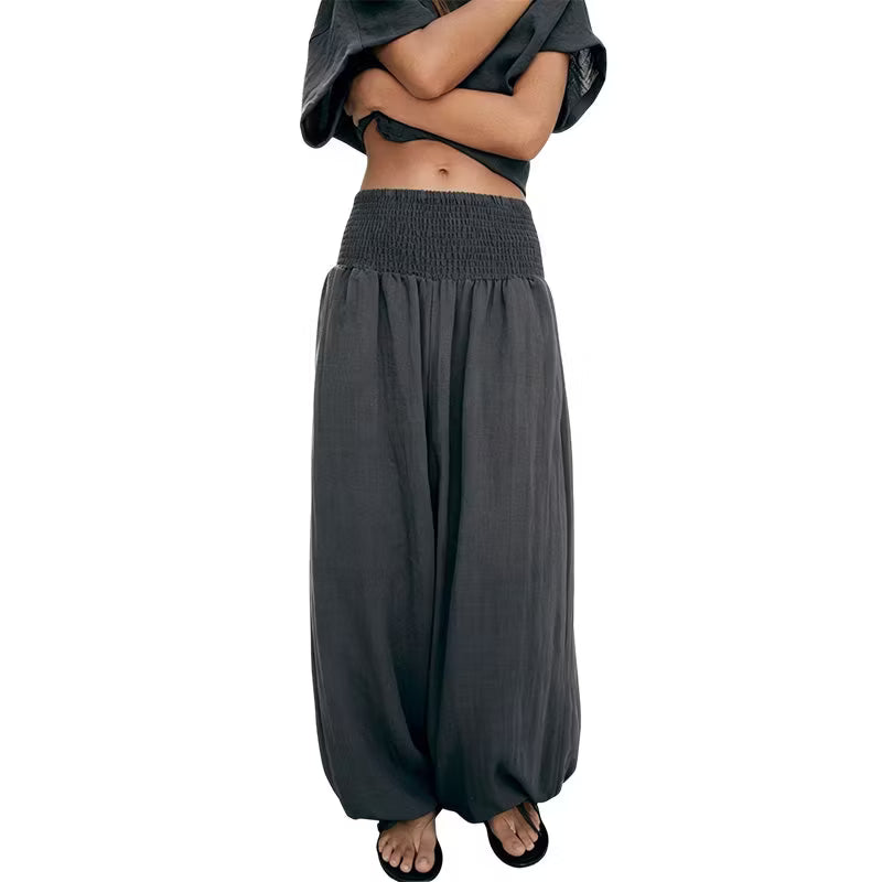 Women's Gathered Waist Balloon Trousers